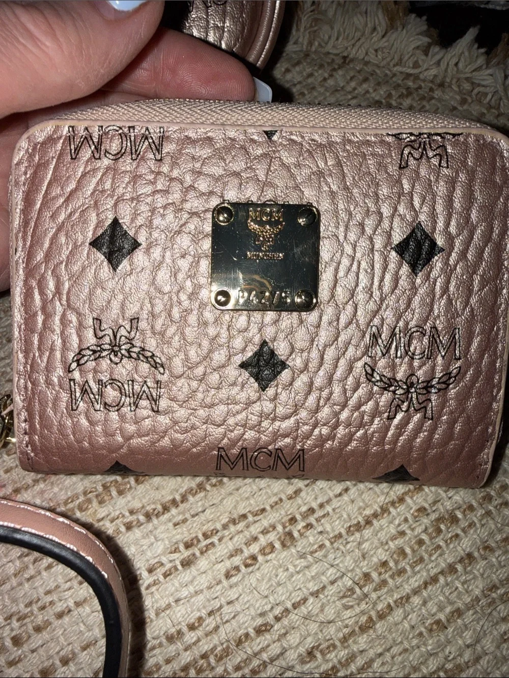 MCM Metallic Rose Visetos Crossbody with Wallet - Picture 3 of 10